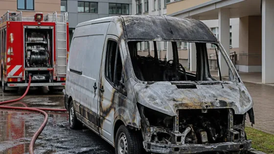 Elazığ’da hastane bahçesindeki panelvan yangında kullanılamaz hale geldi