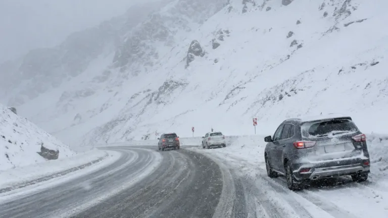 Palandöken Geçidi'nde kar yağışı ulaşımı aksattı